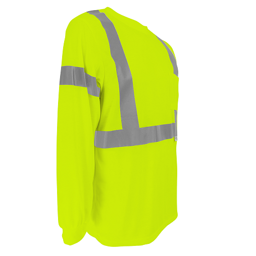 HV Self-Wicking Long-Sleeved Shirt with Reflective Lime