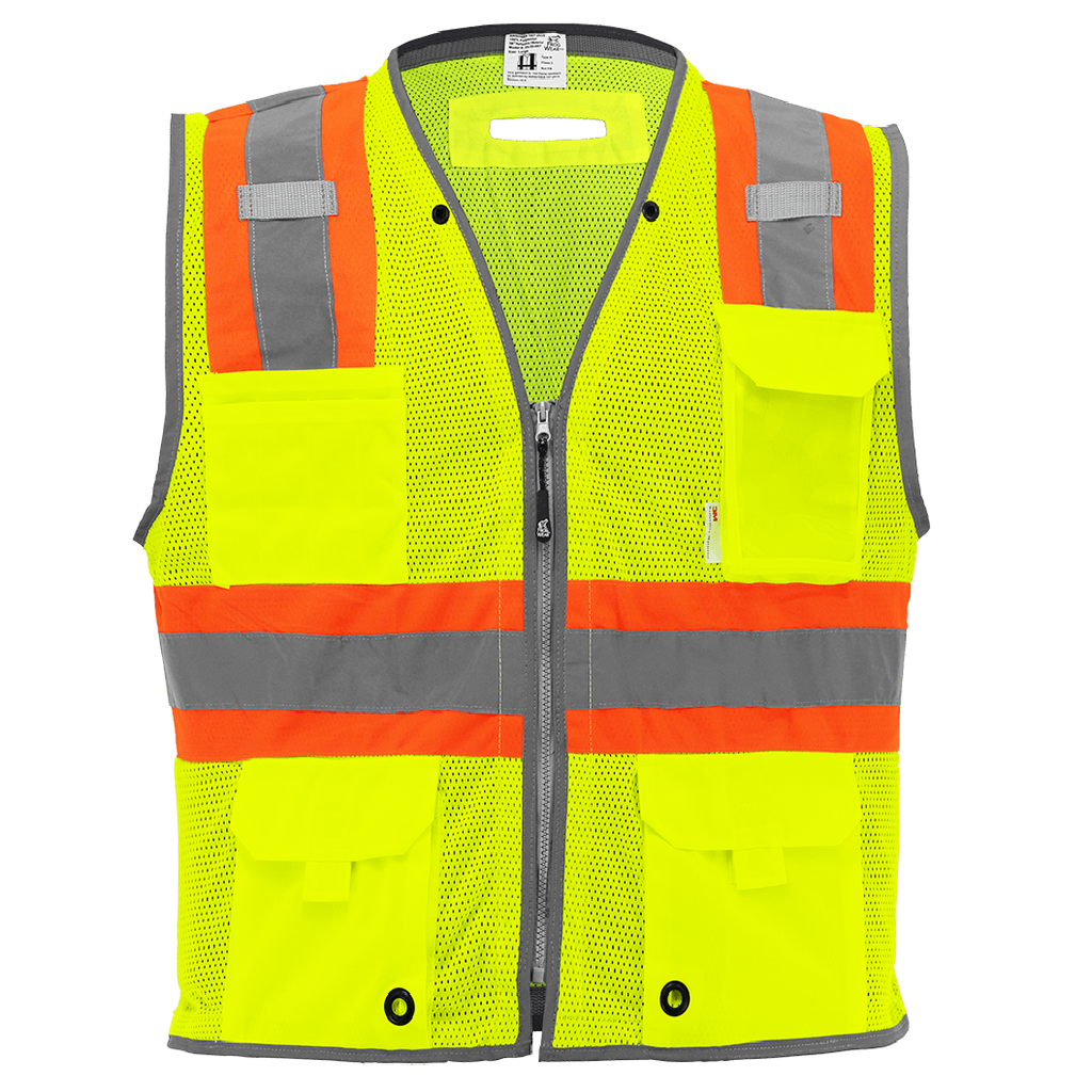 FrogWear® High-Vis Premium Polyester Surveyors Safety Vest