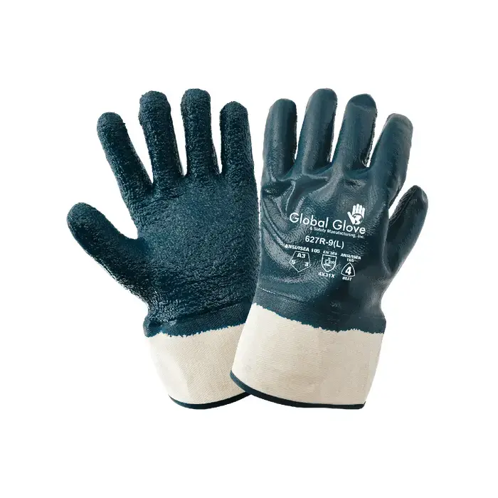 [GLB627RLG] Premium Solid Nitrile Fully Coated Two-Piece Jersey Gloves with Rough Finish 