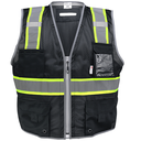 FrogWear® HV Black Surveyors Safety Vest 