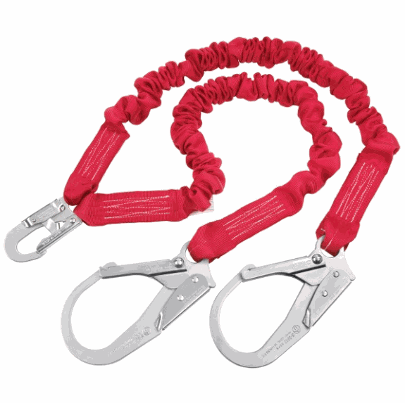 SHOCK ABSORB. LANYARD DOUBLE W/PEL HOOK 6 FT