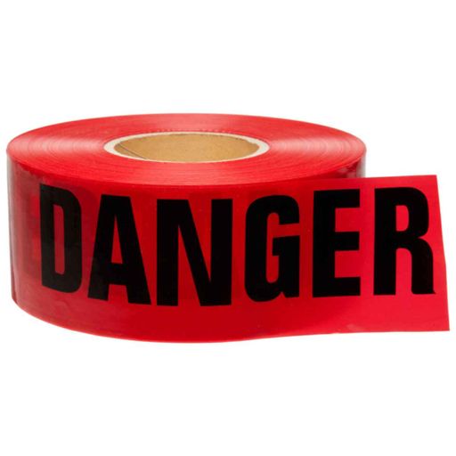 BARRICADE TAPE "DANGER" RED 3" x 1000"