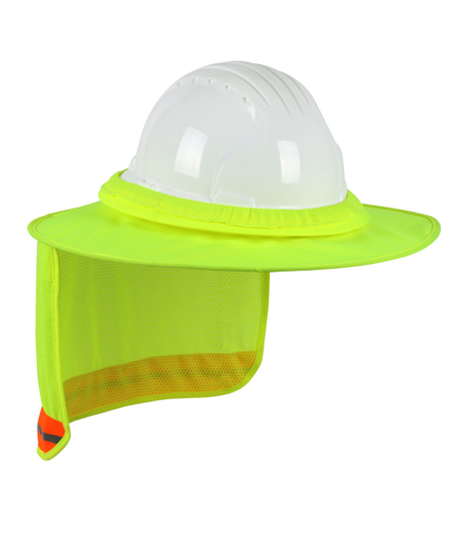 EZ-COOL® FR TREATED HI-VIS FULL BRIM HARD HAT VISOR WITH NECK SHADE