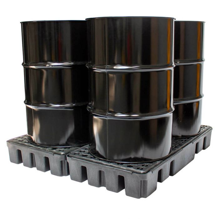 4-DRUM LOW PROFILE SPILL PALLET - BLACK DIAMOND