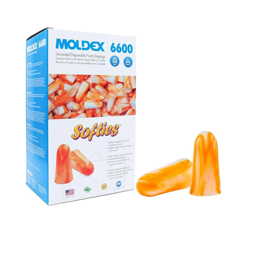 [6600] Moldex 6600 SOFTIES Disposable Earplugs Uncorded (200 Pairs)