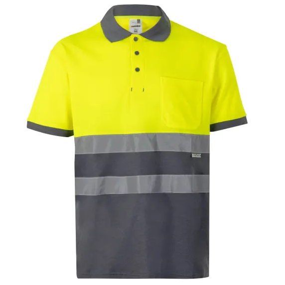 305513 High Visibility SS Two-Tone Cotton Polo