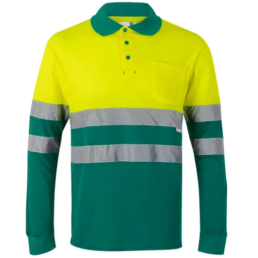 305515 High Visibility LS Two-Tone Cotton Polo