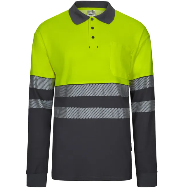305525 RS LS Two-Tone Cotton Polo